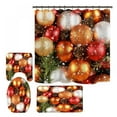 thumbnail image 1 of 4Pcs/set Christmas Shower Curtain Bath Mat Toilet Cover Mat Rug Christmas Home Bathroom Decorations, 1 of 8