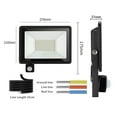thumbnail image 3 of LED PIR Motion Sensor Floodlight For Outdoors Wall 100W 50W 30W 20W IP66 Waterproof Lamp Outdoor Garden Street Spotlight ,Power Saving, 3 of 8