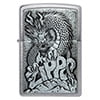 Brushed Chrome Dragon Zippo Design