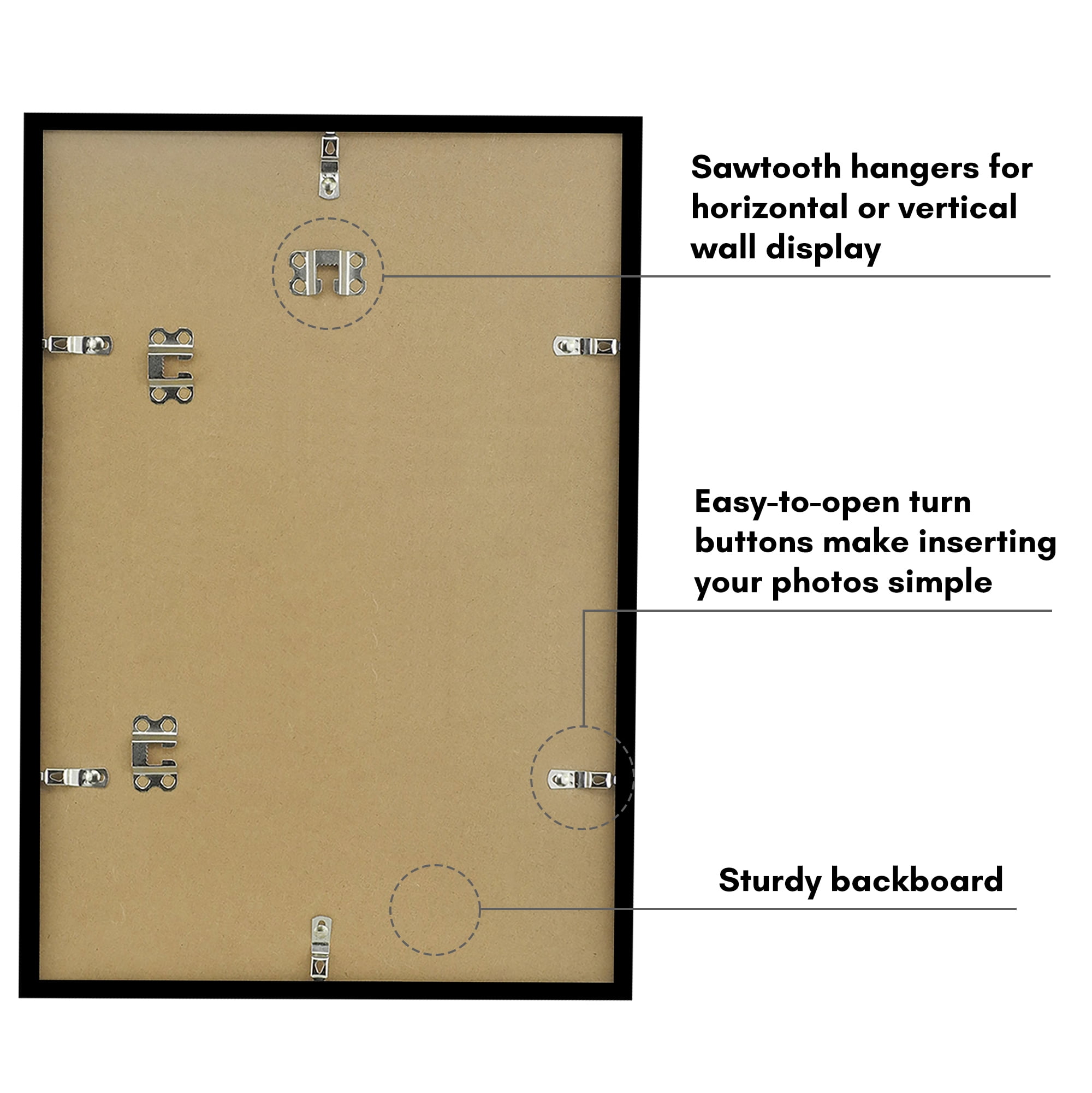 Americanflat 12x18 Poster Frame with Polished Plexiglass Streamline Collection Thin Border Wall - Black