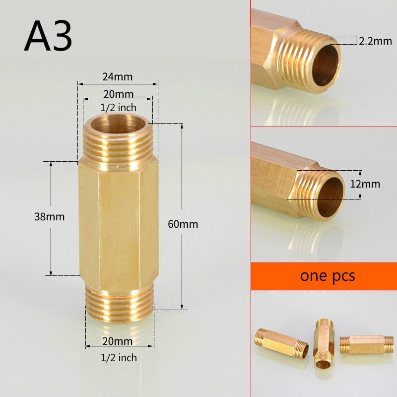 3/8 inch 1/2 inch Double Male Thread Copper fittings Brass straight
