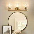 thumbnail image 4 of Gold Vanity Lights for Bathroom 3 Lights Industrial Wall Mounted Over Mirror Wall Lights with Glass Cover, 4 of 8