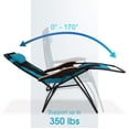 thumbnail image 3 of MF Studio 2 piece XL Oversized Padded Zero Gravity Chair Folding Lounge Recliners With Cup Holder, Aqua, 3 of 5