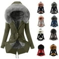 thumbnail image 2 of Clothing Sales Idoravan Womens Coats Outerwear Ladies Lining Coat Womens Winter Warm Thick Long Jacket Hooded Overcoat, 2 of 9