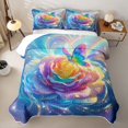 thumbnail image 2 of Manfei Colorful Butterfly Rose Twin Quilt Set, Aesthetic Floral Twin Coverlet Set for Boys Girls Women Men, 2 of 7