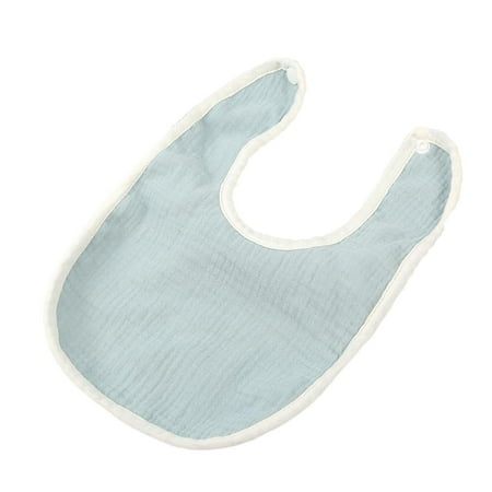 

Wharick Baby Bib U-shaped Soft Snap Closure Waterproof Thickened Anti-dirty Cotton Baby Bib Saliva Wipes for Autumn