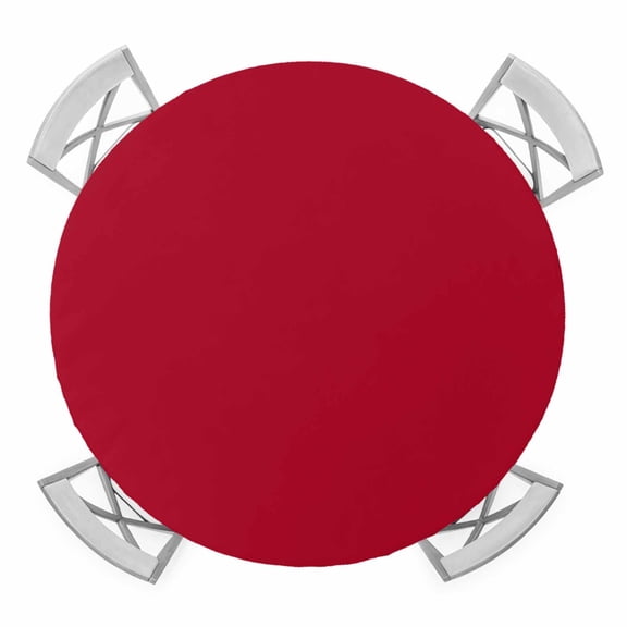 Red Elastic Fitted Round Table Cover Solid Color Waterproof Outdoor Tablecloth for Holiday Party, Picnic, Patio & Dining Fits Tables Up to 36"-44"