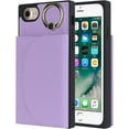 thumbnail image 7 of Wallet Cases for iPhone SE 2022/SE 2020/7/8 with Card Holder 4.7",PU Leather Magnetic Clasp [360° Rotatable Ring Holder Kickstand] Heavy Duty Flip Case for Women Girls,(Purple), 7 of 7