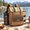 Caramel Brown-2 person, variant on Black 2 Person Insulated Picnic Backpack with Blanket and Accessories