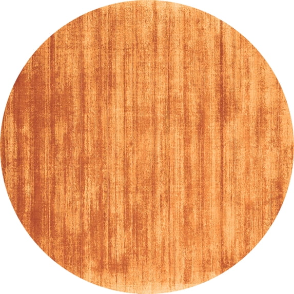 Ahgly Company Indoor Round Abstract Orange Contemporary Area Rugs, 6' Round