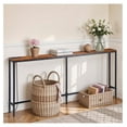 thumbnail image 2 of 70.8" Console Table with Power Outlet, Wood Narrow Sofa Platform with Charging Station, Entryway Hallway Behind Couch Table with USB, for Living Room, Foyer, Rustic Brown, 2 of 2