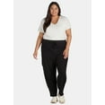 thumbnail image 2 of Terra & Sky Women's Plus Size Pull On Waffle Knit Cargo Pants, 27” Inseam, 0X-4X, 2 of 5