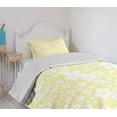 thumbnail image 4 of Ambesonne Floral Quilted Bedspread Set 2 Pcs, Spring Daisy Blossoms, Twin Size, Yellow White, 4 of 6
