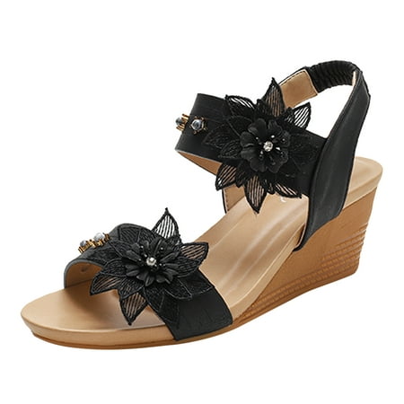 

Aompmsdx Wedges Sandals For Women Ladies Sandals Peep Toe Bohemia Sandals Beach Shoessandals Woman Summer 2402