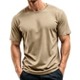 thumbnail image 3 of AHMOMEI Quick Dry Men Workout Shirts Crew Neck Men's Short Sleeve Shirts Moisture Wicking Mens Shirts Khaki M, 3 of 7