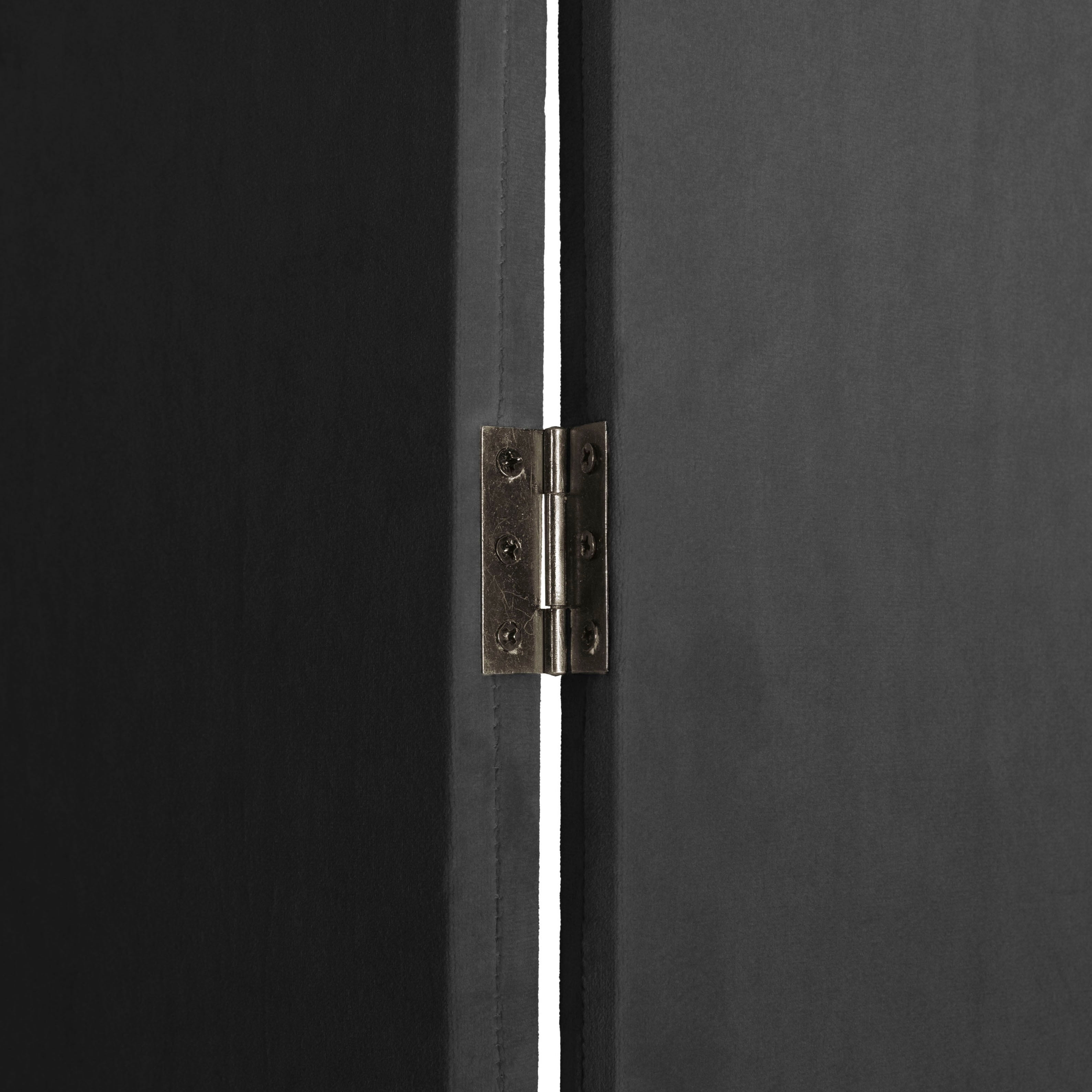 6 ft. Modern Arch Velvet Room Divider Black 3 Panel