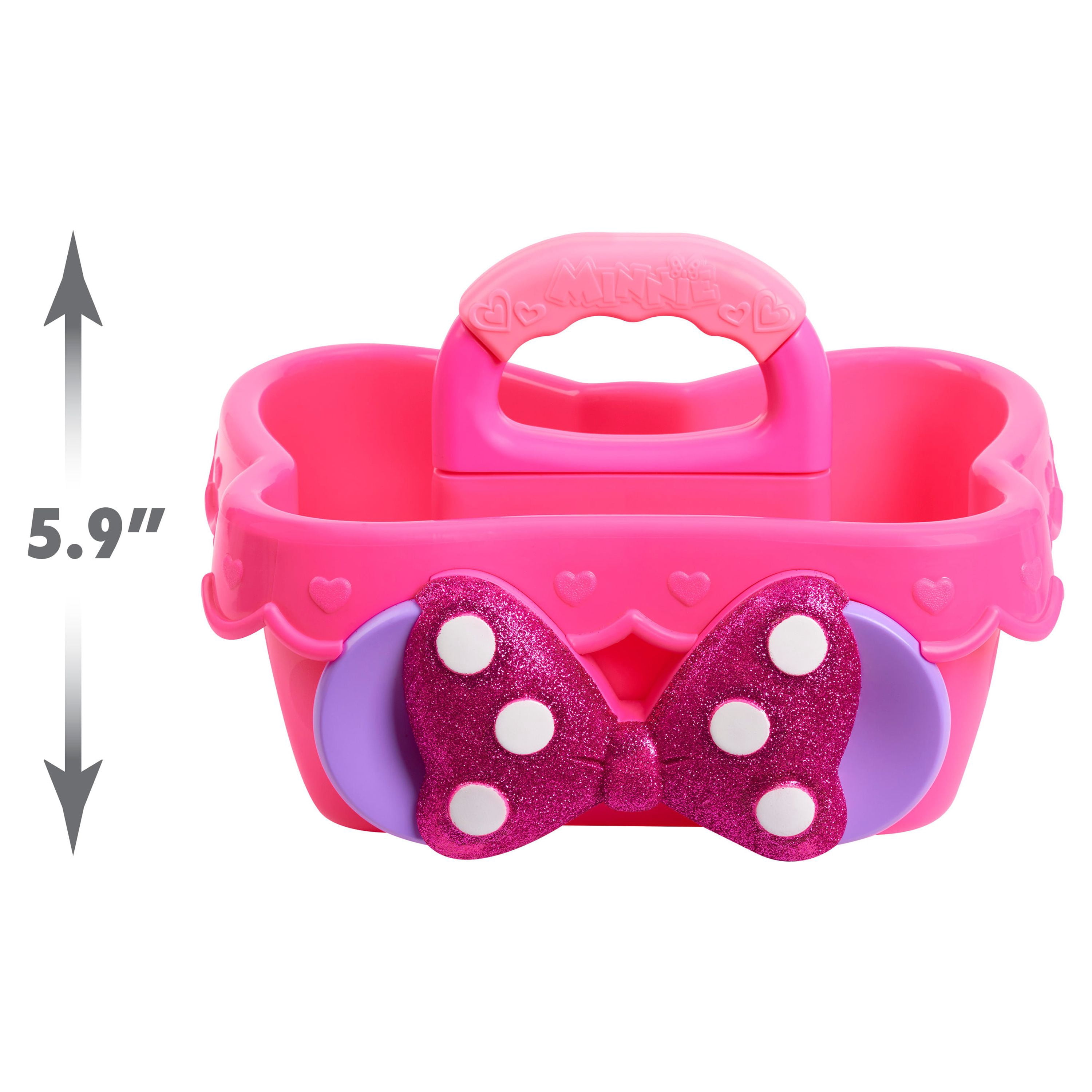 Disney Junior Minnie Mouse Sparkle N’ Clean Caddy, Dress Up and Pretend Play, Officially Licensed Kids Toys for Ages 3 Up, Gifts and Presents