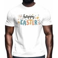 thumbnail image 2 of Camisetas casuales de manga corta con estampado de conejo de Pascua para hombre, 2 of 8