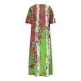 thumbnail image 5 of ClodeEU Women's Summer Short SleeveV Neck Flowy Maxi Dresses ,Casual Elegant Long Dresses Multicolor04,Womens Plus XL, 5 of 6