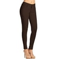 thumbnail image 2 of 2Luver, Women's, Stretchy 5 Pocket Skinny Color Uniform Pants, Coffee, 17, 2 of 4