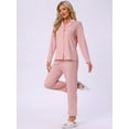 thumbnail image 2 of DARING DIVA Women's Button Up Tops with Pants Pajama Sets L Light Pink, 2 of 7