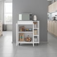 thumbnail image 4 of Cesna Buffet-Armoire pour Micro-Ondes avec Rangement Bois d'Ingénierie Blanc, 4 of 7