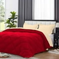 thumbnail image 3 of DNG Creations 1 Piece Solid Reversible Diamond Pattern Comforter 550 GSM All Season 800 TC, 100% Egyptian Cotton - Twin/ Twin XL - Size ( Ivory/Red Colour ), 3 of 7
