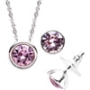 Swarovski Crystal Silver-Plated Necklace and Earring Set, Available in 12 Birthstones