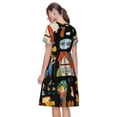 thumbnail image 2 of Bixox Robe d'Été à Manches Courtes pour Femmes Robe Ample Longueur Genou avec Poches-Fermiers Amusants, 2 of 7