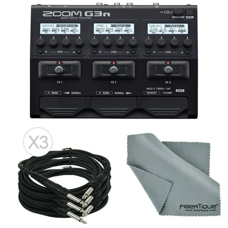 Zoom G3n Multi-Effects Processor for Electric Guitar Bundle with 3 X 1/4 Inch...