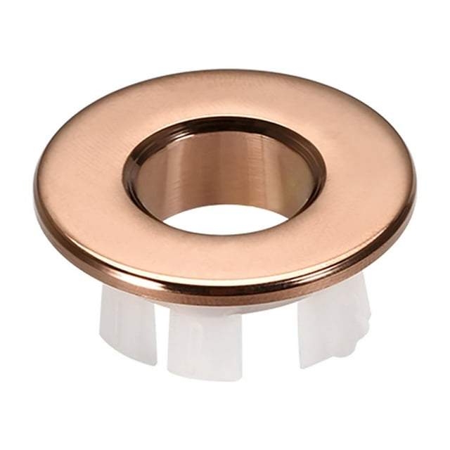 Uxcell 1.18''x0.53'' Inserto de tapa de desbordamiento redonda en el agujero, cobre rosa dorado 1 pieza