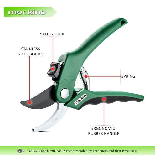 Mockins professional heavy duty garden bypass pruning shears deals