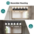 thumbnail image 5 of Melucee 5CCT Dimmable LED Black Vanity Lights 6-light, Modern Vanity Lighting Fixtures with Crystal Light Columns and Clear Glass for Bathroom Bedroom, 5 of 6
