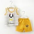 thumbnail image 2 of Uxgjfwu Toddler Boy Summer Outfits Cute Printed Sleeveless Tank Top and Shorts Set Summer Clothes, Sizes 3M-5T,Yellow, 2 of 3