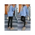 thumbnail image 4 of Womens Oversized Sweatshirts Crew Neck Long Sleeve Shirts Casual Loose Slit Fall Outfits Blue L, 4 of 7