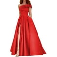 thumbnail image 2 of 2025 Robe à une Épaule pour Femmes de Commerce Extérieur à Paillettes Robe en Satin Robe de Soirée Robes Midi pour Femmes Invitée de Mariage Fête d'Anniversaire Jupe Tutu Robe à Volants pour Femmes Vert Fente Haute, 2 of 4
