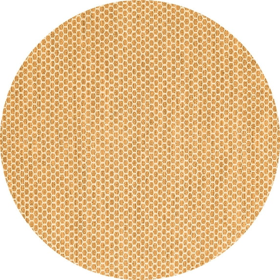 Ahgly Company Indoor Round Solid Orange Modern Area Rugs, 7' Round