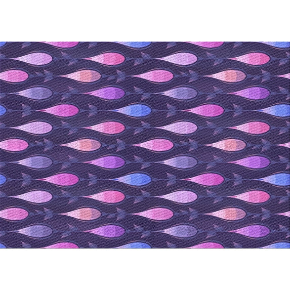 Ahgly Company Machine Washable Indoor Rectangle Transitional Medium Purple Area Rugs, 2' x 5'