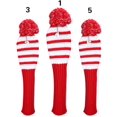 thumbnail image 4 of Knit Golf Headcover Juego de 3 Pom Pom Head Covers para Driver Fairway Wood Hybrid con etiquetas de números Namotu CZYD-HY79, 4 of 7