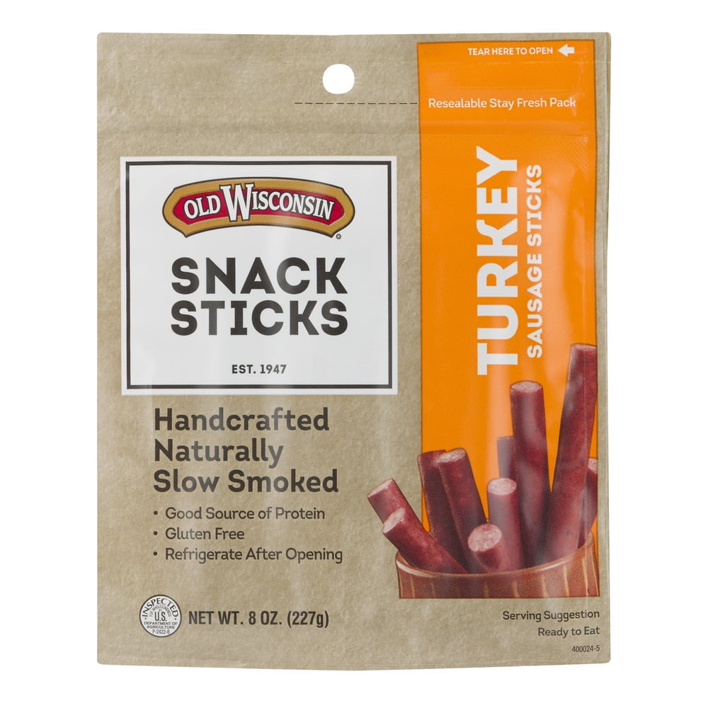 Old Wisconsin Turkey Sausage dried meat  Snack Sticks, 8 Ounces