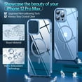 thumbnail image 2 of Magnetic Slim Crystal Clear for iPhone 12 Pro Max Case Magsafe [Not Yellowing][Compatible with MagSafe] [No.1 Strong Magnets] Compatible with iPhone 12 Pro Max Protective Case(Sierra Blue), 2 of 11