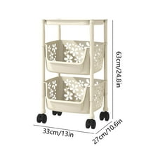 InsCrazy Rolling Cart with Handle Storage Rack Layer Storage Cart Mobile Storage Rack for Living Room, Bedroom, Office, Home Workshop