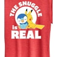 thumbnail image 3 of Pokémon - The Snuggle Is Real Pikachu and Piplup  - Women's Short Sleeve Graphic T-Shirt, 3 of 5
