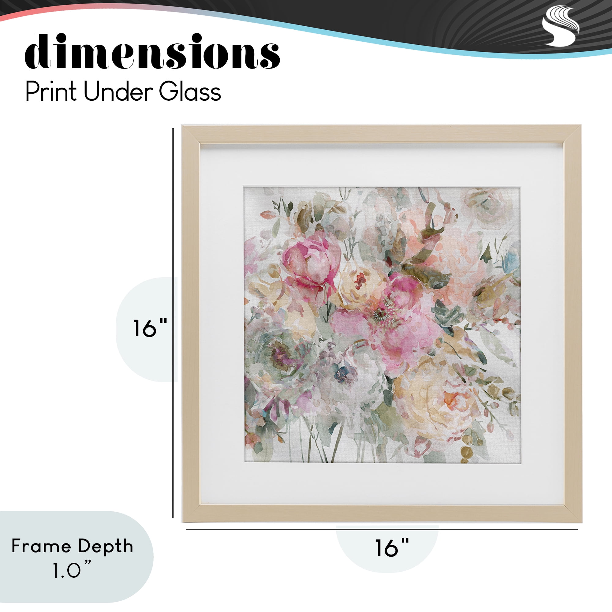 Stupell Industries Romantic Pastel Petals Birch Framed Print Under Glass, design by Carol Robinson