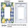 thumbnail image 3 of Yayeee Rocker Switch Wall Plate 1-Gang 4.6"x2.9" Home Decorative Outlet Cover, Blue Plaid Lemon, 3 of 6
