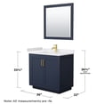 thumbnail image 6 of Wyndham Collection Miranda 36" Wood Single Bathroom Vanity in Dark Blue/Gold, 6 of 7