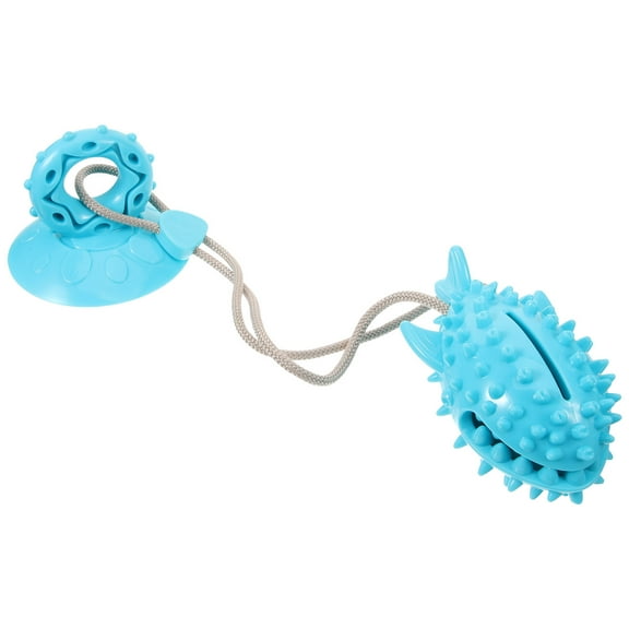 KAJNBN 1Pcs TPR Interactive Suction Cup Dog Toy for Small Breeds with Teeth Cleaning 4.2x4.2x3.1in