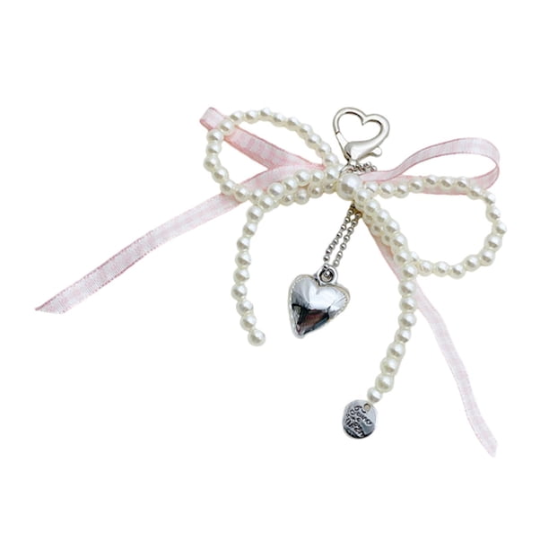 Llavero con cuentas de lazo Yuyangstore colgante rosa