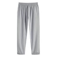 thumbnail image 5 of GZWYHT Linen Pants,Yoga Pants Women,Women's Spring Leisure Elastic Solid Straight Tube Casual Button Pants,Workout Leggings,Leggings for Women,Tights for Women,Grey,L, 5 of 5