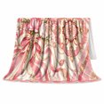 thumbnail image 2 of Romantic Peonies White Flowers Jeweled, Cozy Botanical Garden Scene, Warm Flannel Blanket for Sunroom and Reading Nook, Garden Lovers Valentine's Day Gift, Artistic Home Decor, 2 of 9